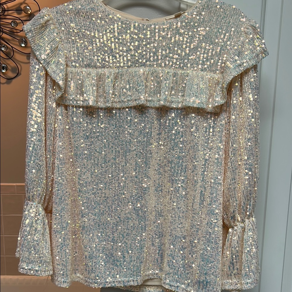 G.P.D. blush sequin top